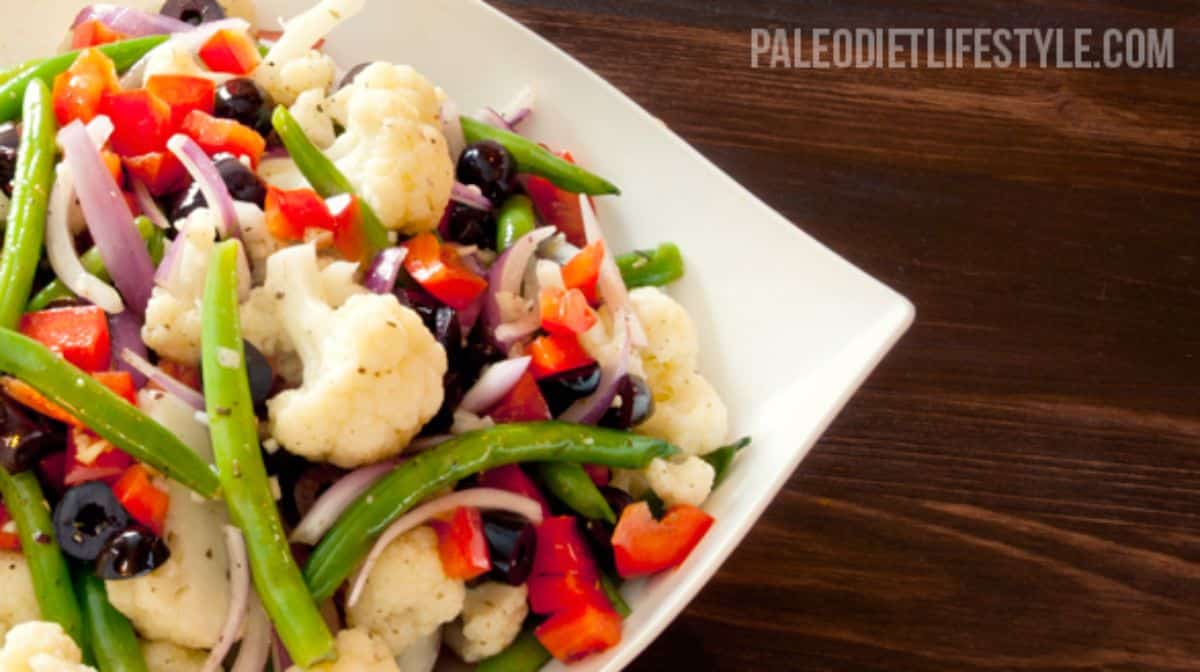 Fresh Garden Vegetable Salad With Black Olives